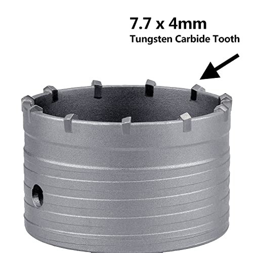 GUICGOC 30mm (1-3/16 inch) Concrete Hole Saw with 220mm SDS Plus Connecting Rod, Tungsten Carbide Teeth (7.7mm x 4mm) Cement Hole Saw for Concrete Cement Brick Wall Stone 30mm (1-3/16 inch) - Image 3
