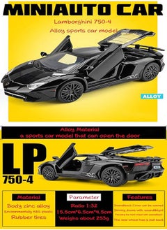 General Lamborghini LP 750-4 Toy Car Collection Alloy Die Cast Car Model with Lights and Sounds  - Image 2