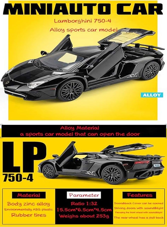 general Lamborghini LP 750-4 Toy Car Collection Alloy Die Cast Car Model with Lights and Sounds - Image 2