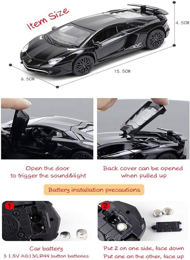 general Lamborghini LP 750-4 Toy Car Collection Alloy Die Cast Car Model with Lights and Sounds - Image 3