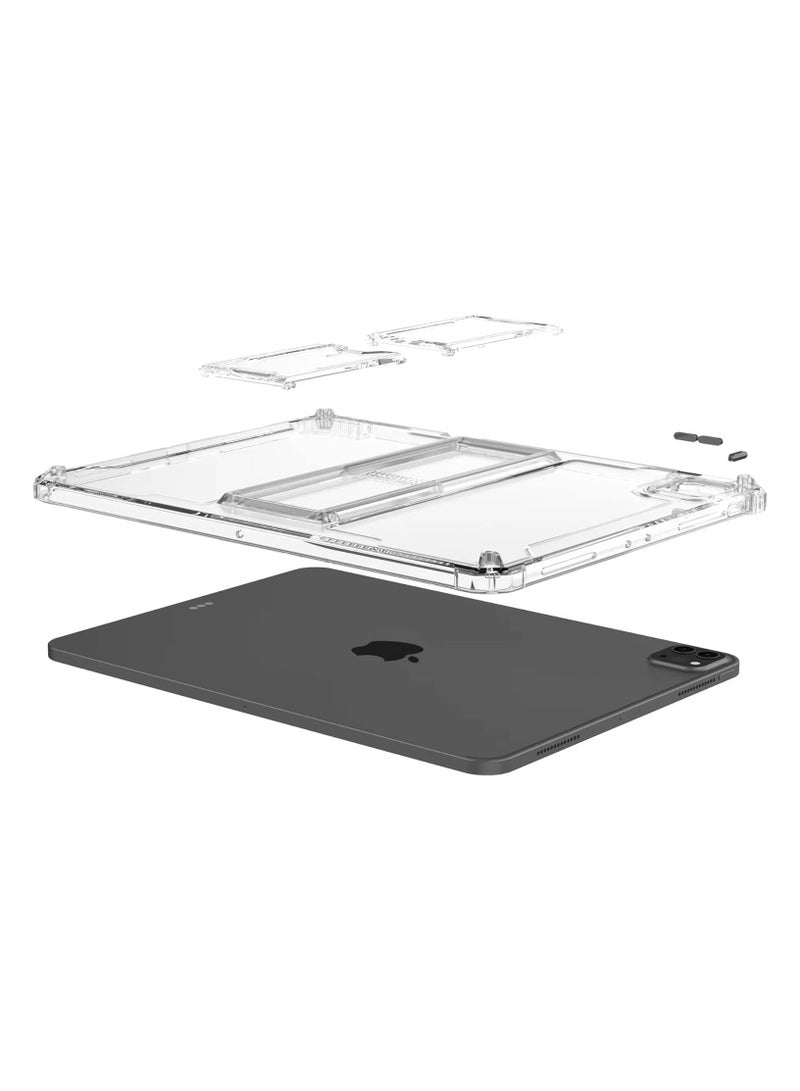 general For Apple iPad Pro 11-Inch Case 2024 Release - Soft Silicone(TPU) Case with [Built-in Stylus Holder & Foldable Kickstand] Clear Back Cover Protective Durable Simple Basic Case - Image 2