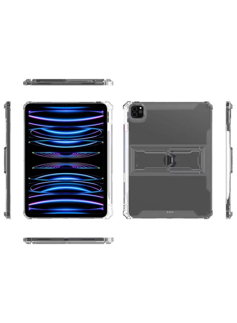 general For Apple iPad Pro 11-Inch Case 2024 Release - Soft Silicone(TPU) Case with [Built-in Stylus Holder & Foldable Kickstand] Clear Back Cover Protective Durable Simple Basic Case - Image 5