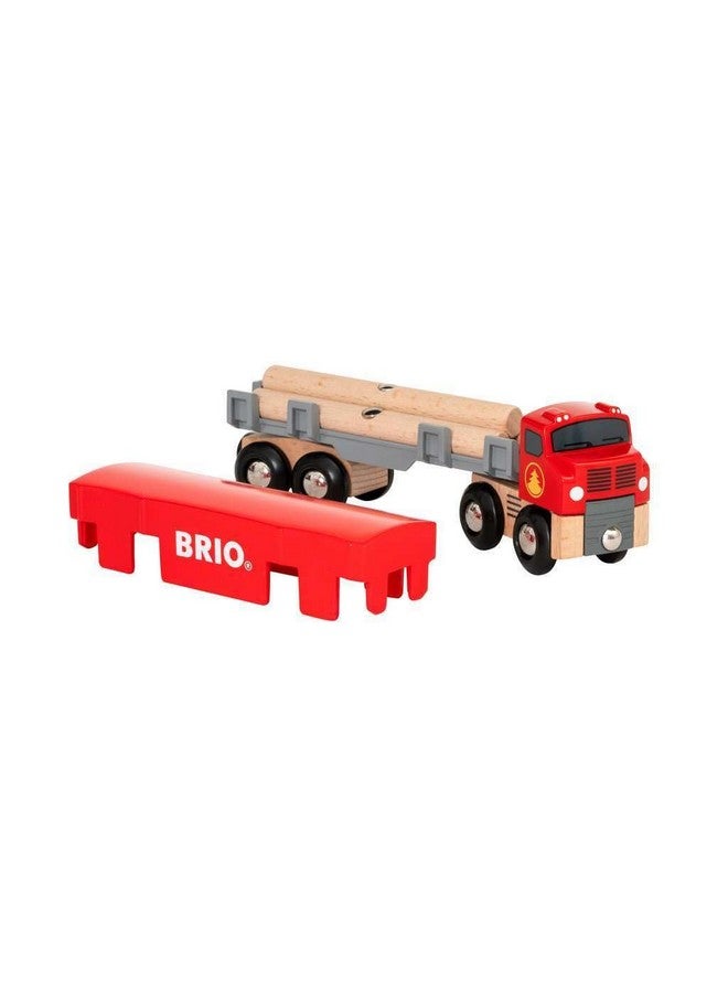 BRIO World 33657 - Lumber Truck | 6-Piece Wooden Toy Train Set | Ideal for Kids Ages 3 and Up | Made with Sustainable Wood | Magnetic Crane Compatible - Image 3