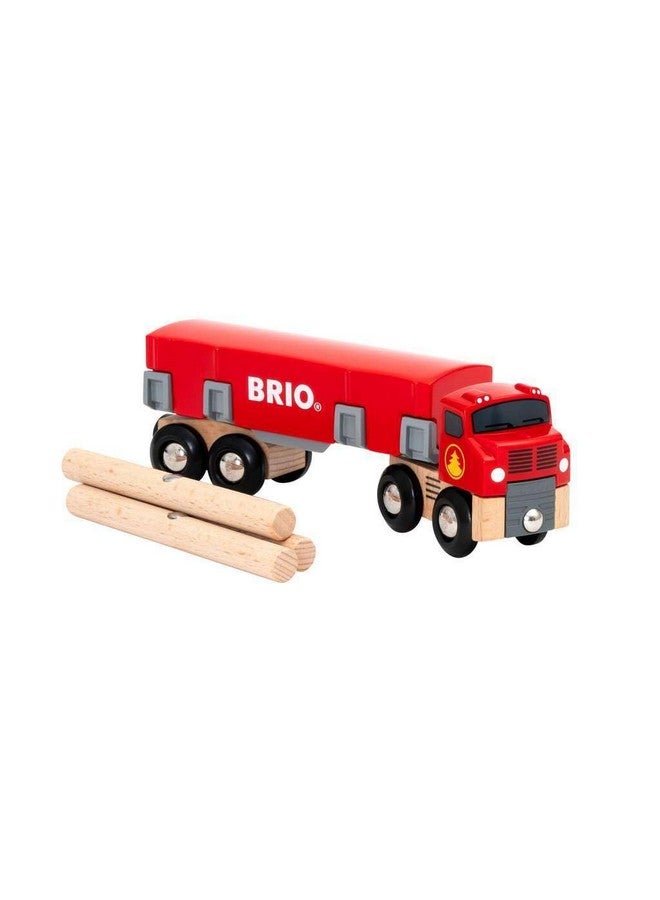 BRIO World 33657 - Lumber Truck | 6-Piece Wooden Toy Train Set | Ideal for Kids Ages 3 and Up | Made with Sustainable Wood | Magnetic Crane Compatible - Image 2
