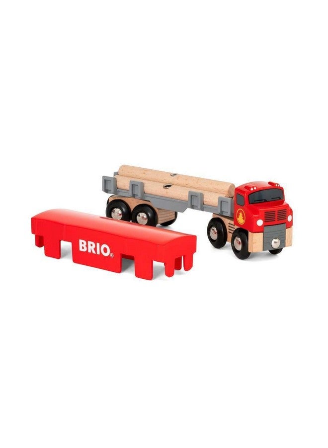 BRIO World 33657 - Lumber Truck | 6-Piece Wooden Toy Train Set | Ideal for Kids Ages 3 and Up | Made with Sustainable Wood | Magnetic Crane Compatible - Image 4