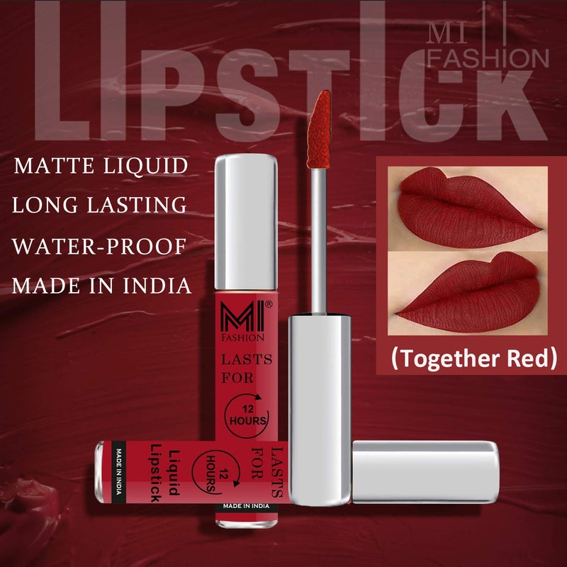 MI Fashion Made in India Lipstick Combo Offers 100 Veg Long Lasting Red Liquid Matte Lipstick Nude Tude Creamy Matte Lipstick - Image 5
