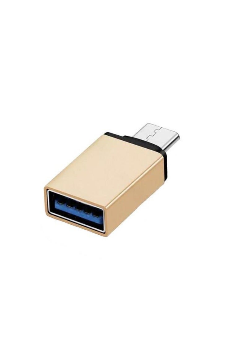 Metal OTG adapter Type-c for data transfer and charging (gold color) - Image 2