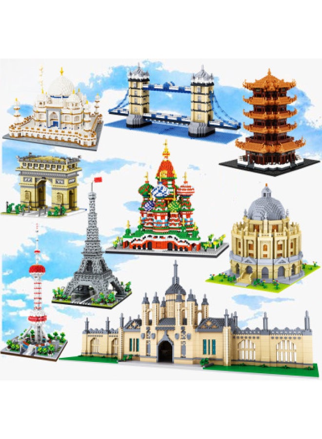 LZ Lezi Small Particle Educational Diamond Assembled Children's DIY Toy Building Blocks 8002-8031 Building Series-Color:Nantianmen Gate, LZ-8041-Specifications:8.5*8.5*8.5cm  - Image 2