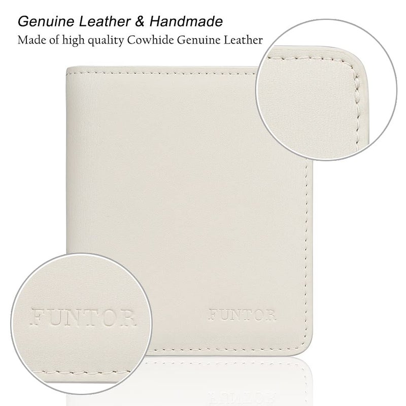 FT FUNTOR FUNTOR Leather Wallet for Women, Ladies Small Compact Bifold Pocket RFID Blocking Wallet for Women, white - Image 5