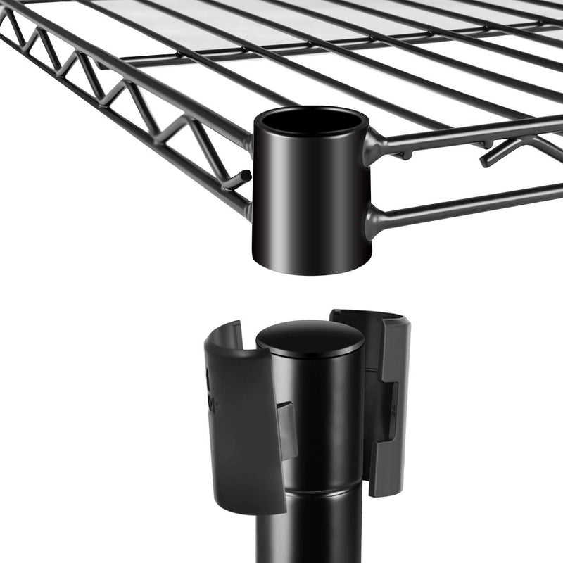 Simple Deluxe Heavy Duty 5-Shelf Storage Shelving Unit, 1250lbs Loading Capacity, 29.92" D x 13.98" W x 61.09" H, Black - Image 4