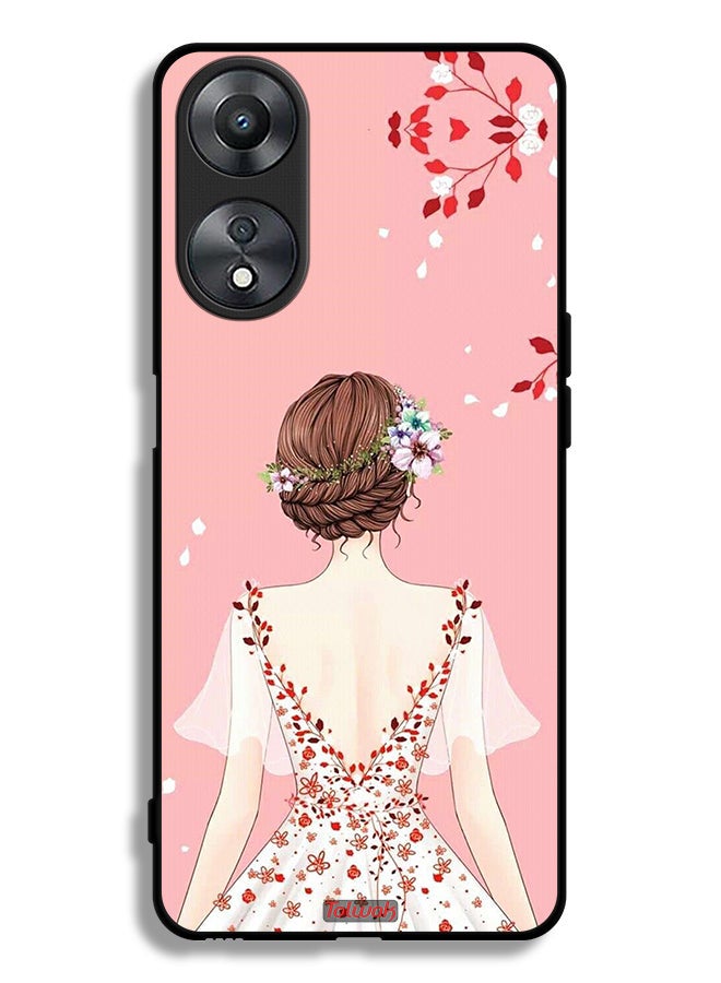 Tolwak Oppo A58 5G Protective Case Cover Standing Girl Art - Image 1