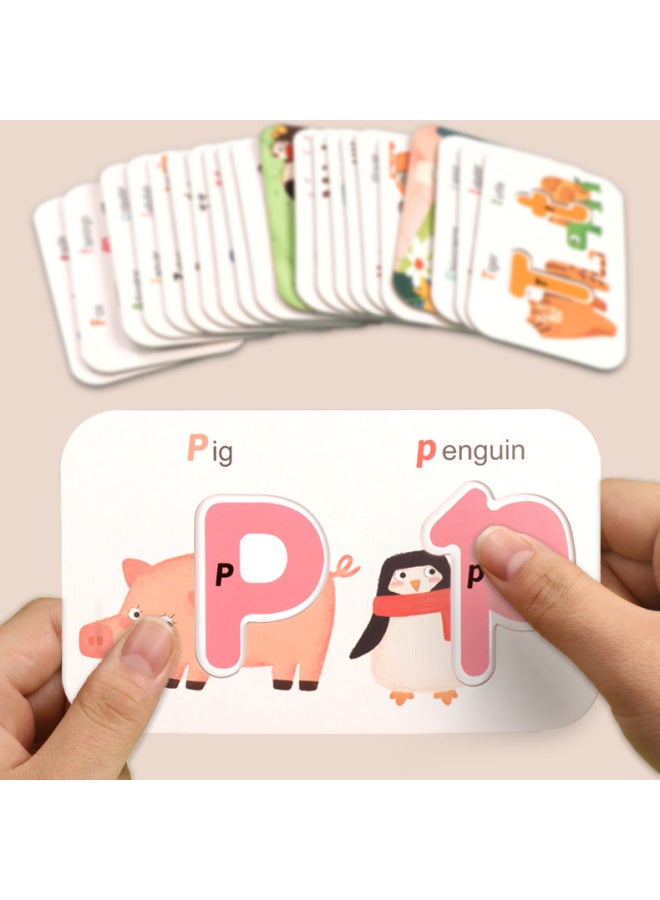CE CPC Iron Box English Case Numbers And Letters Matching Card English Cognitive Puzzle Early Education Learning Toys-Color:Alphanumeric Matching Card  - Image 4