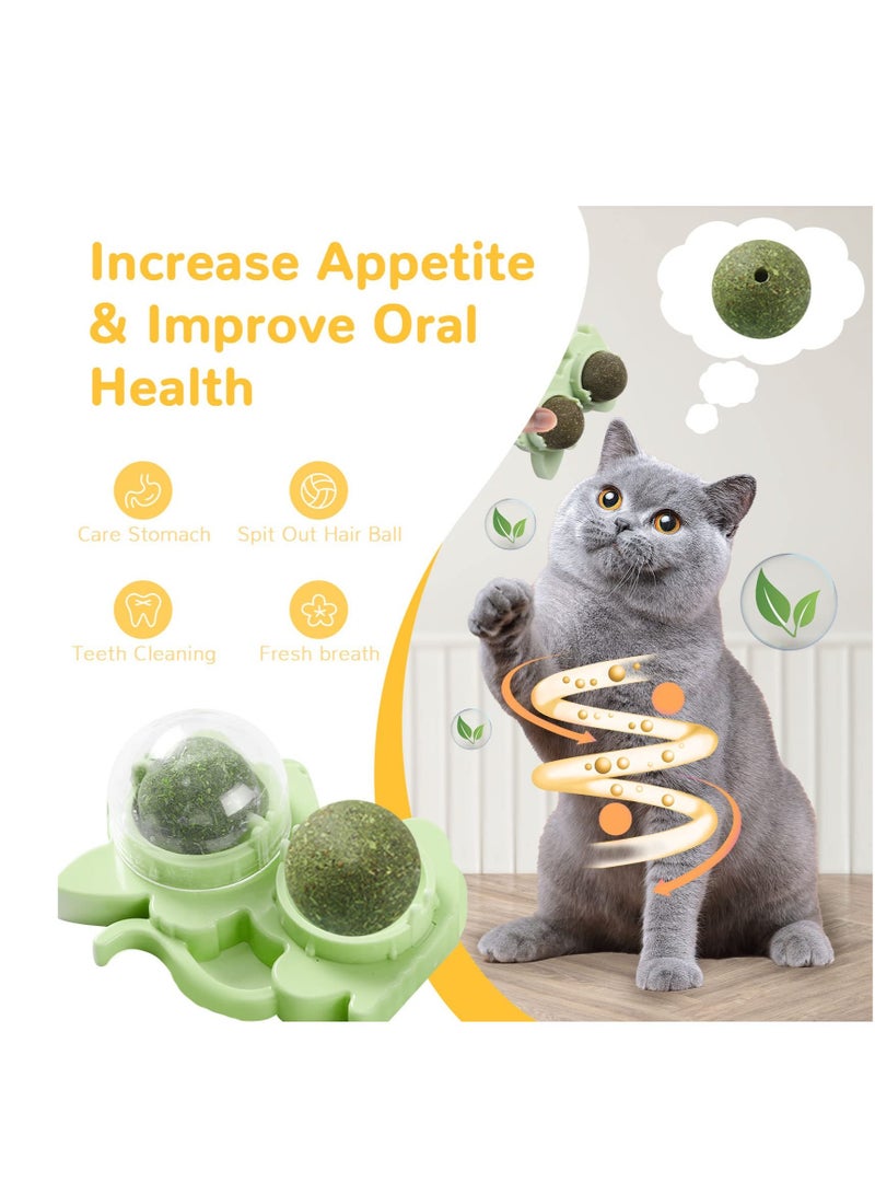 Excefore Catnip Wall Toys, 3 Pcs Rotatable Catnip Lickable Balls, Safe Healthy Kitten Chew Toys, For Indoor Kitten Lick Chew Toy Cat Bite Toy, Cat Wall Treats for Teeth Cleaning Relieve Cat Anxiety - Image 5