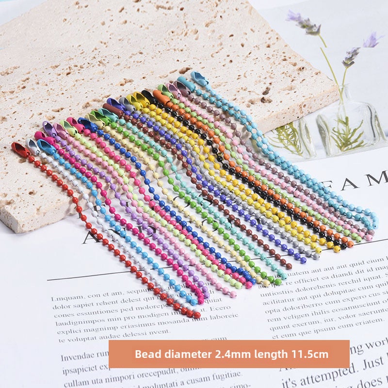 Colorful Painted Keychain Rings DIY Jewelry 20 bead chains 