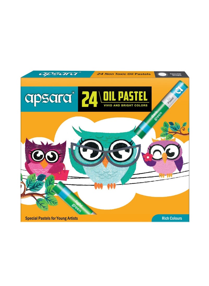 Apsara Oil Pastels 24 Shades (Set of 1, Multicolor) - Image 2
