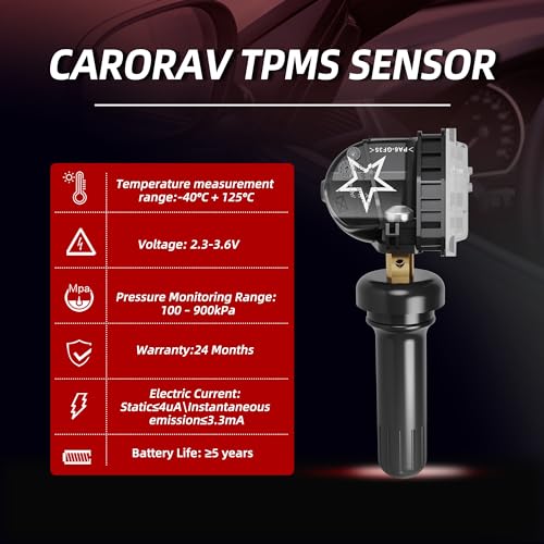 CARORAV TPMS Sensor GM,Tire Pressure Monitoring System fit for GM Buick Chevy Silverado Cadillac GMC,315MHZ OE Replaces#13598771,13598772,13586335,13581558,4-Pack - Image 4