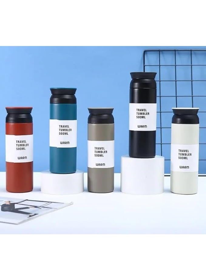 Spaceshoop Stainless Steel Insulated Thermos Sports Water Bottle Keep Cold and Hot for 8-12 Hours BPA Free Drinking Flasks for School Office 500ml  - Image 3