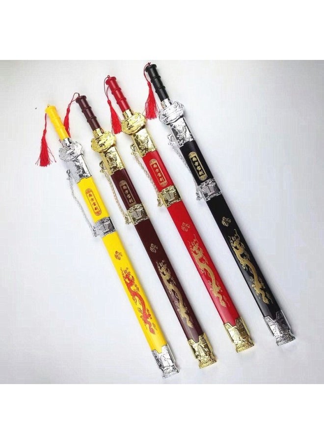 null - Dragon Sword Samurai Wooden Sword Shangfang Sword World First Sword Stall Selling Scenic Temple Fair Toys-Color:Retractable Sword Canvas Packing - Image 1