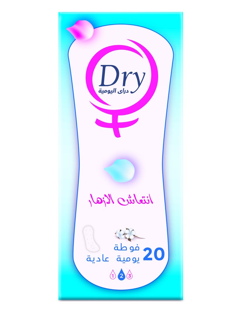 Dry - Daily  pads with Flowers - Normal Size,  20 pads - Image 1