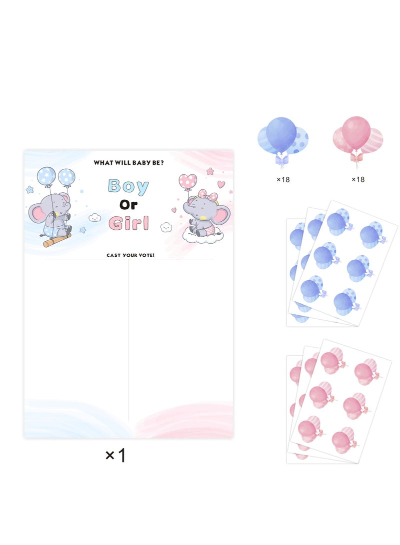 XIYU Baby Gender Reveal Board, Party Supplies Kit with Decorations Games Gender Reveal Voting Poster Board with Stickers - Image 1