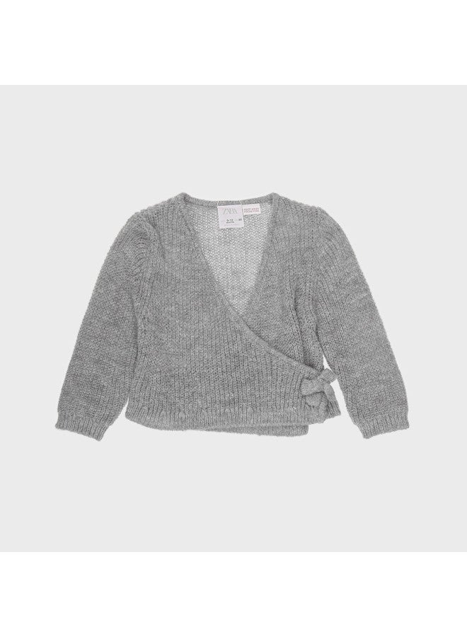 Zara Kids' Solid Color Minimalist Soft Versatile Knit Cardigan - Image 2