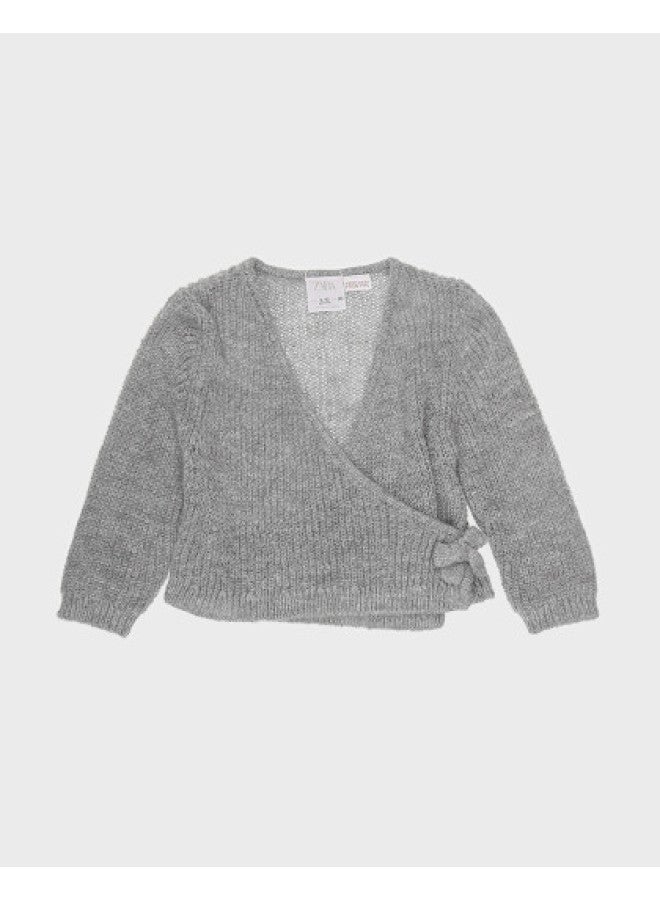 Zara Kids' Solid Color Minimalist Soft Versatile Knit Cardigan - Image 1