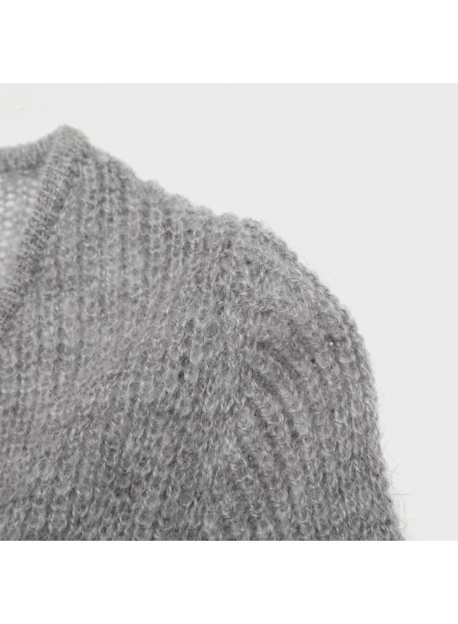 Zara Kids' Solid Color Minimalist Soft Versatile Knit Cardigan - Image 5