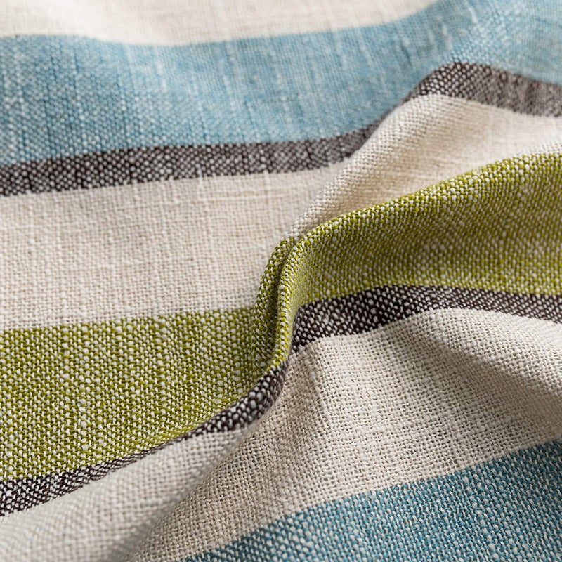 NATUS WEAVER 2 Pieces Decorative Classic Retro Stripe Throw Pillow Cover with Hidden Zipper Soft Linen Modern Farmhouse Lumbar Cushion Case for Sofa Bedroom Car 12 x 20 Inch Green Blue Mixed - Image 4