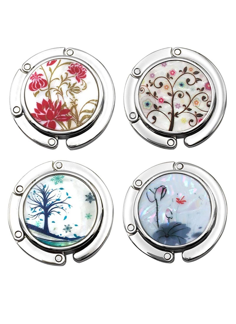Excefore Handbag Hangers,Set of 4 Purse Hook for Table Handbag Storage Folding Decor Table Hook,Women's Bag Handbag Hanger Holder Mixed Color,1.77x3.54in  - Image 1