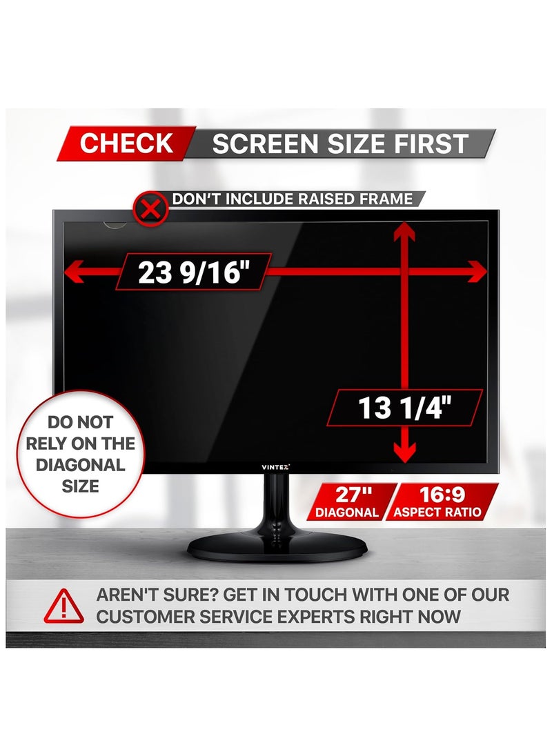 VINTEZ - VINTEZ 27 Inch Computer Privacy Screen Filter for Widescreen Computer Monitor - Anti-Glare - Anti-Scratch Screen Protector Film for Data Confidentiality - 16:9 Aspect Ratio - Image 1