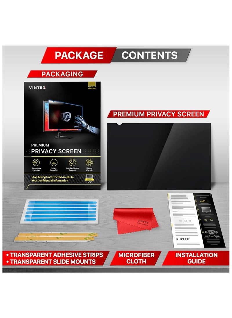 VINTEZ - VINTEZ 27 Inch Computer Privacy Screen Filter for Widescreen Computer Monitor - Anti-Glare - Anti-Scratch Screen Protector Film for Data Confidentiality - 16:9 Aspect Ratio - Image 1