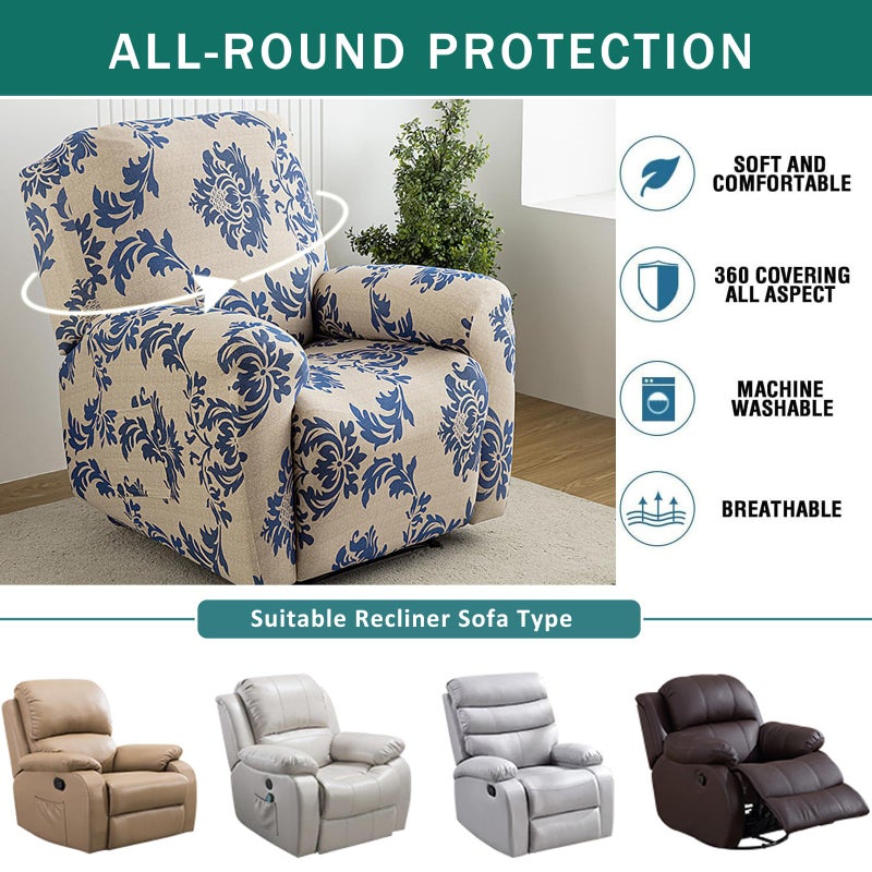 NILUOH Recliner Covers 4 Pieces Stretch Lazy Boy Recliner Chair Covers That Stay in Place, Covers for Electric Power Lift Reclining Chair, Washable Furniture Protector for Pet, Kids, Living Room - Image 5