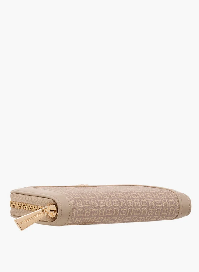 Flora Bella By Shoexpress Monogram Print Wallet with Zip Closure