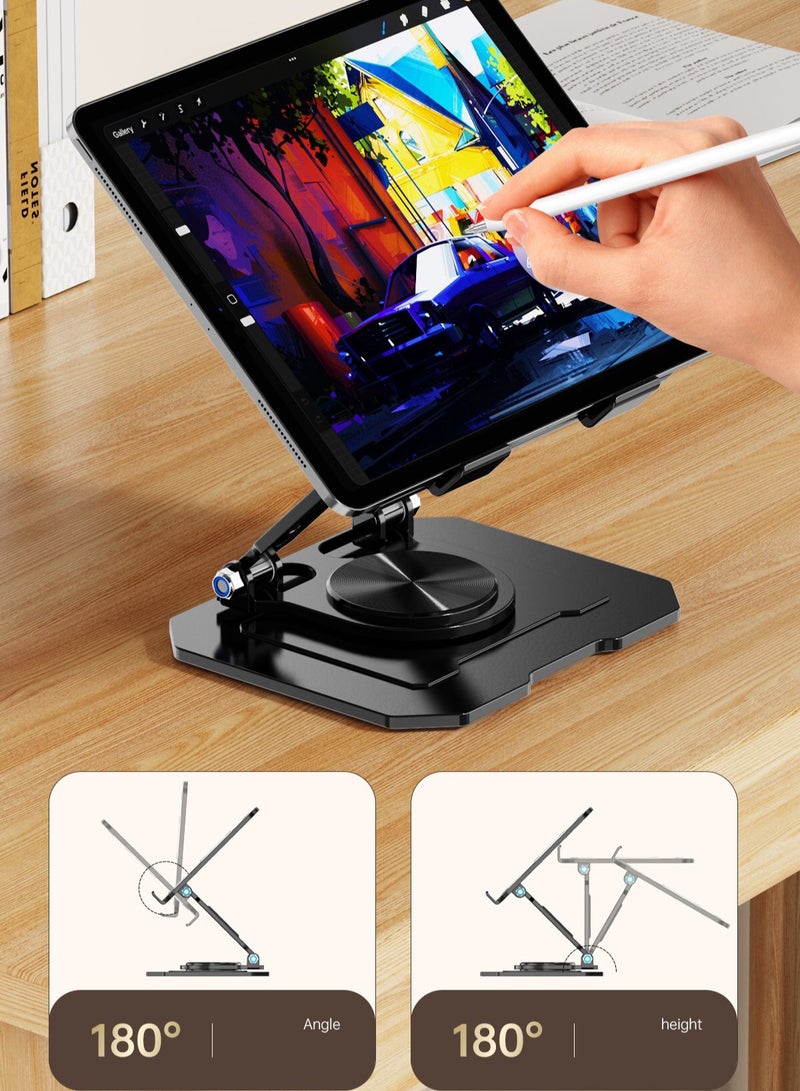 Adjustable Laptop Stand for Desk Ergonomic Riser with 360° Rotating Base Foldable Notebook Computer Holder,Ventilated Cooling Notebook Stand, Compatible MacBook Air Pro Dell XPS More 10-17" Laptops - Image 2