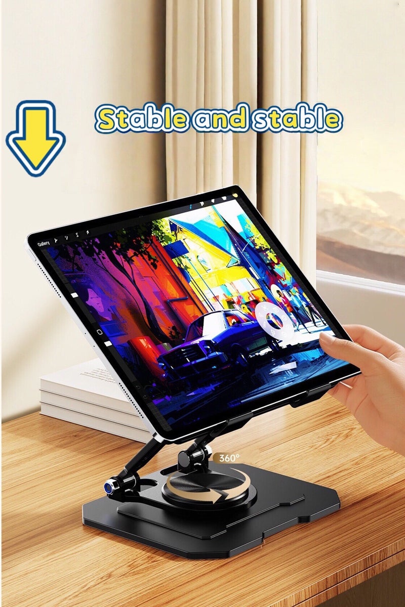 Adjustable Laptop Stand for Desk Ergonomic Riser with 360° Rotating Base Foldable Notebook Computer Holder,Ventilated Cooling Notebook Stand, Compatible MacBook Air Pro Dell XPS More 10-17" Laptops - Image 1