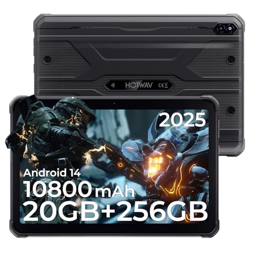 HOTWAV R10 Pro 2025 Rugged Tablet Android 14-10.1 Inch HD+ 10800mAh Waterproof Tablet, 20GB RAM+256GB ROM/1TB TF Outdoor Tablets, 13MP+5MP Camera Octa-Core IP68&IP69K/4G-LTE/5G WiFi/Face ID/GPS/OTG - Image 1