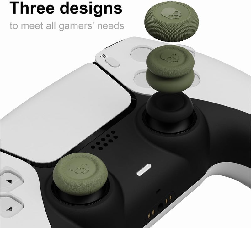 مجموعة أغطية عصا التحكم من Skull & Co.، طراز Skin وCQC وFPS، لعصا التحكم التناظرية لوحدة تحكم Nintendo Switch Pro وPS5/PS4/Slim/Pro - أزرق/نيون أصفر، 3 أزواج (6 قطع) - Image 3