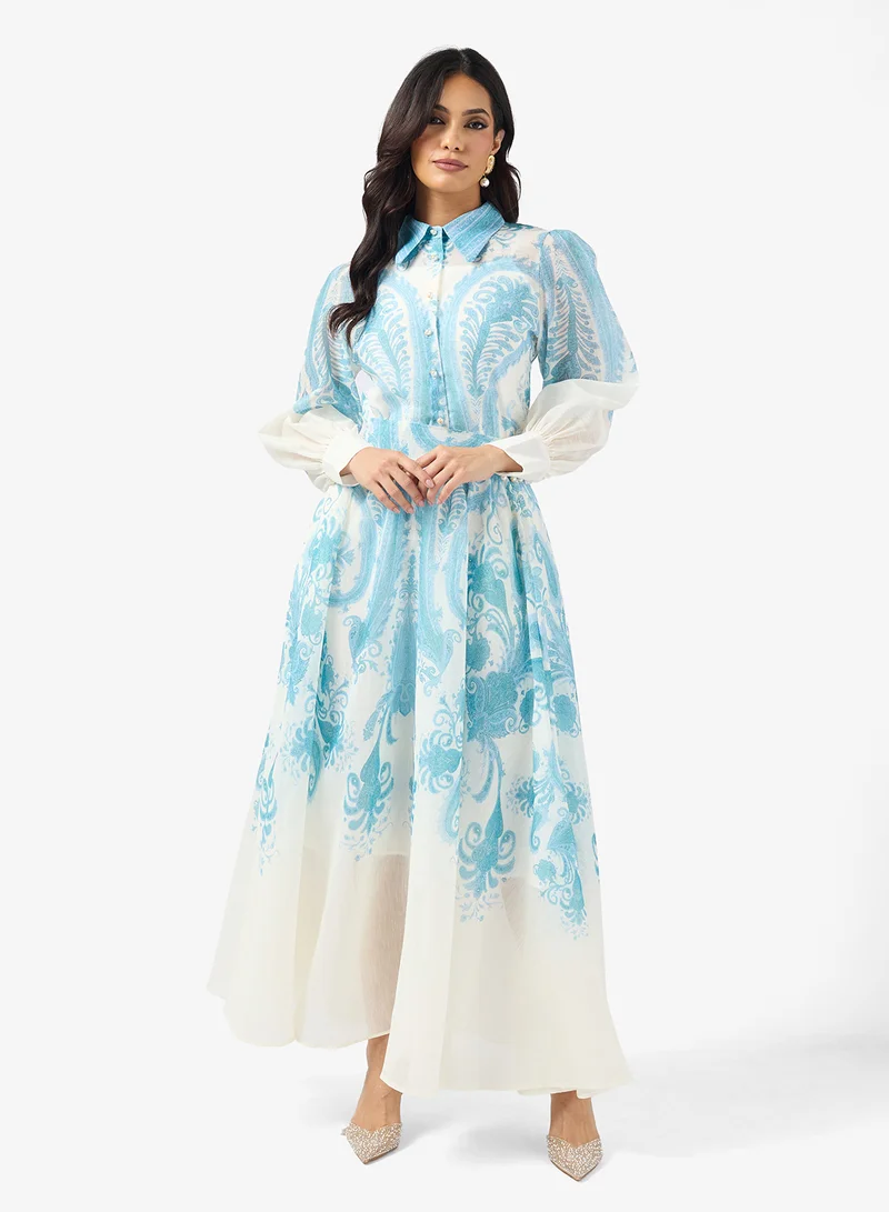 Khizana Monotonal Print Dress