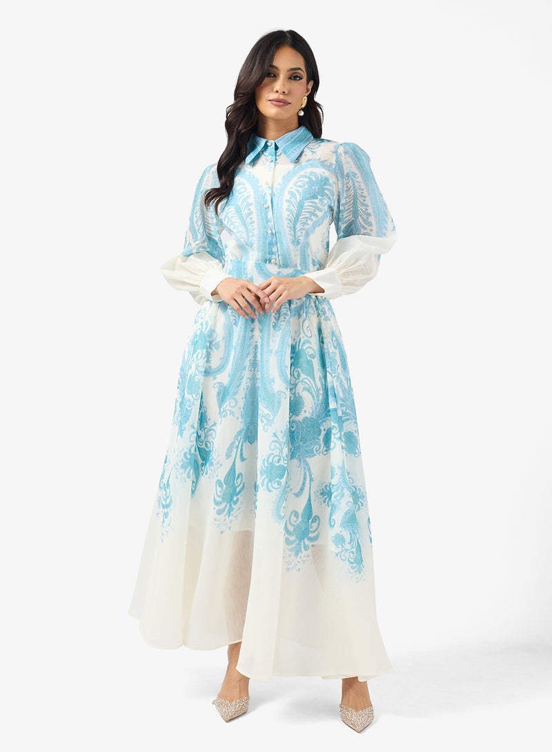 Khizana Monotonal Print Dress - Image 5