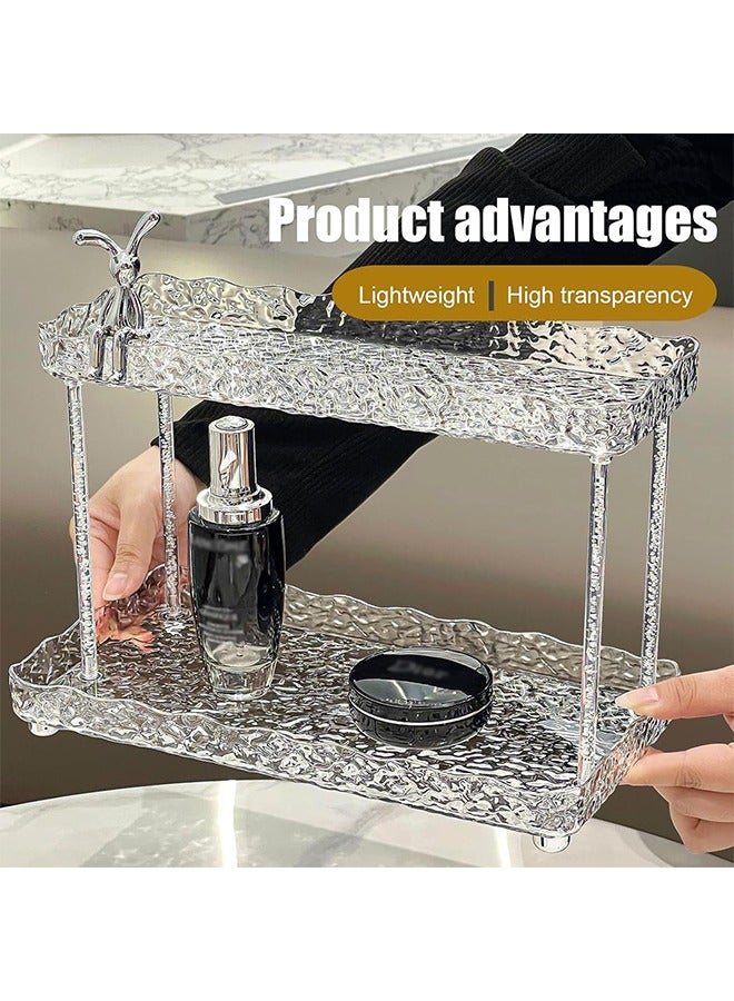 يلا جوي منظم للعناية بالبشرة من طبقتين، منظم مكياج على سطح الطاولة، منظم للعناية بالبشرة على سطح الطاولة، منظم مكياج على سطح الطاولة، منظم مكياج وعناية بالبشرة للحمام - Image 4