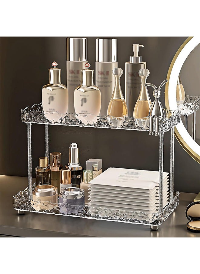 يلا جوي منظم للعناية بالبشرة من طبقتين، منظم مكياج على سطح الطاولة، منظم للعناية بالبشرة على سطح الطاولة، منظم مكياج على سطح الطاولة، منظم مكياج وعناية بالبشرة للحمام - Image 1