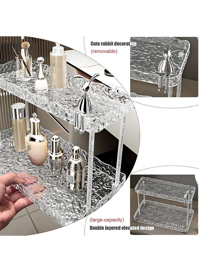 يلا جوي منظم للعناية بالبشرة من طبقتين، منظم مكياج على سطح الطاولة، منظم للعناية بالبشرة على سطح الطاولة، منظم مكياج على سطح الطاولة، منظم مكياج وعناية بالبشرة للحمام - Image 3