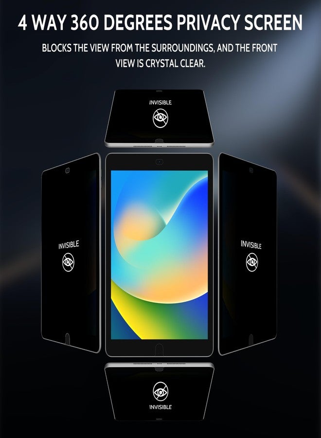 Peslv 360° Privacy Screen for iPad 9th 8th 7th Gen - 10.2 Inch, Anti Glare Blue Light Spy Filter Private Cover, High Sensitive Bubble-Free Easy Install Black Security Protector - Image 2