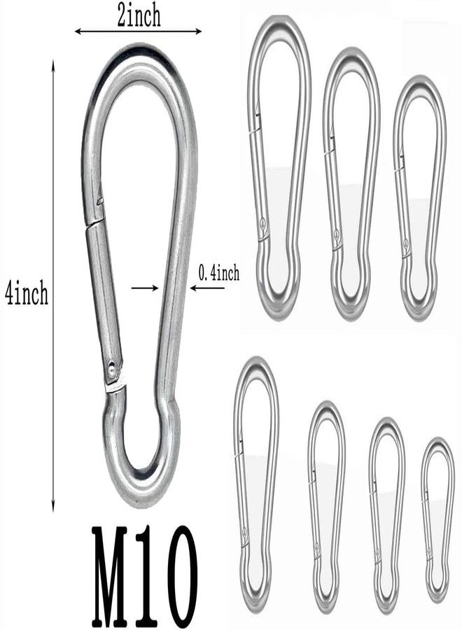 DIY Crafts 2x Pcs, M2, Carabiner Clip Spring-Snap Hook M2-M10 Heavy Duty Carabiner Clips for Keys Swing Set Camping Fishing Hiki(2x Pcs, M2) - Image 2