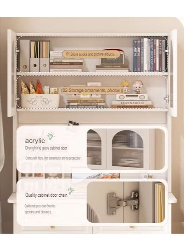 keke Modern Multifunctional Computer Table Home Office Writing Workstation with Drawers Glass Door & Storage Shelves 120 CMD - Image 2