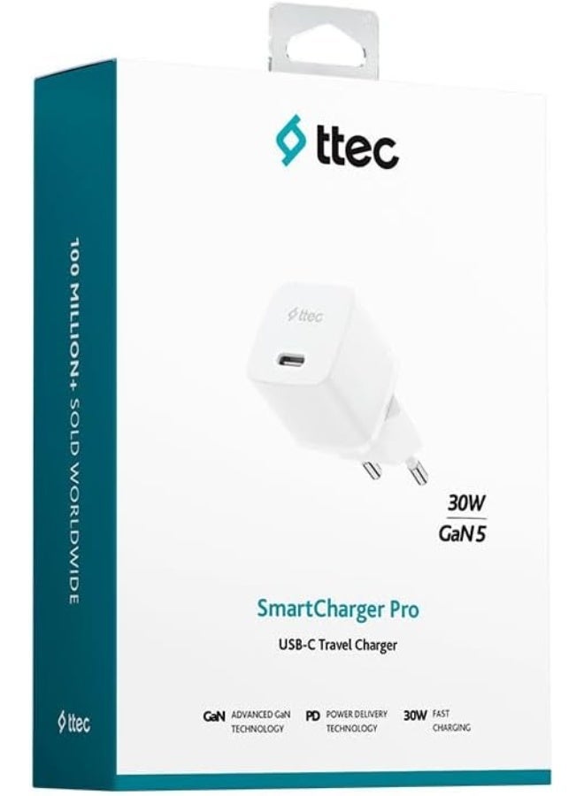 ttec SmartCharger 30W PD USB-C Charger - White - Image 1