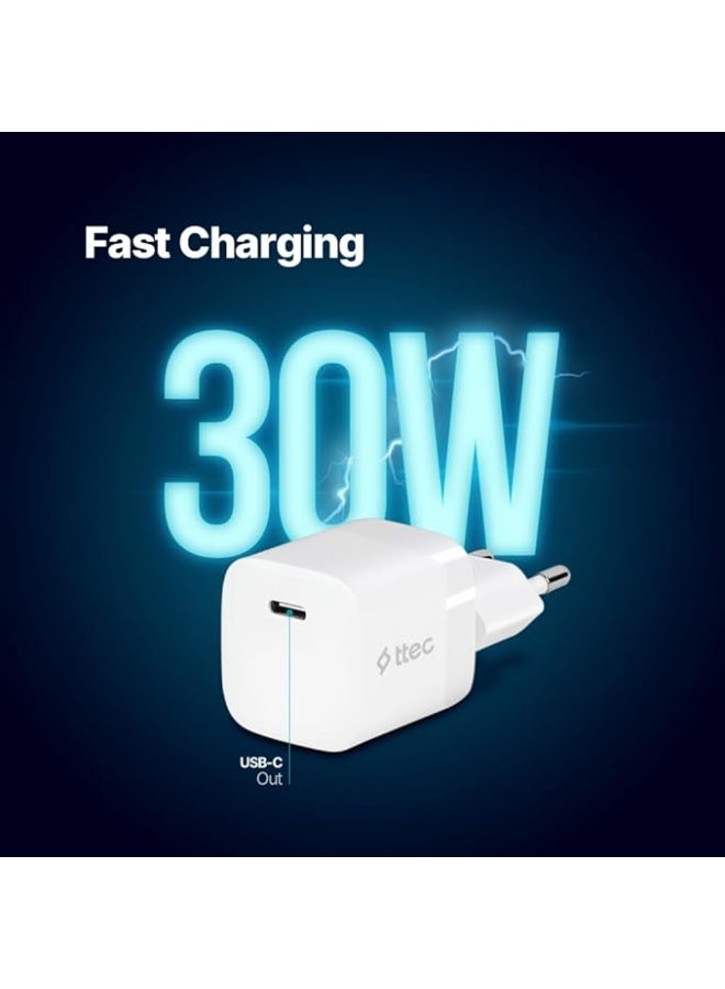 ttec SmartCharger 30W PD USB-C Charger - White - Image 3