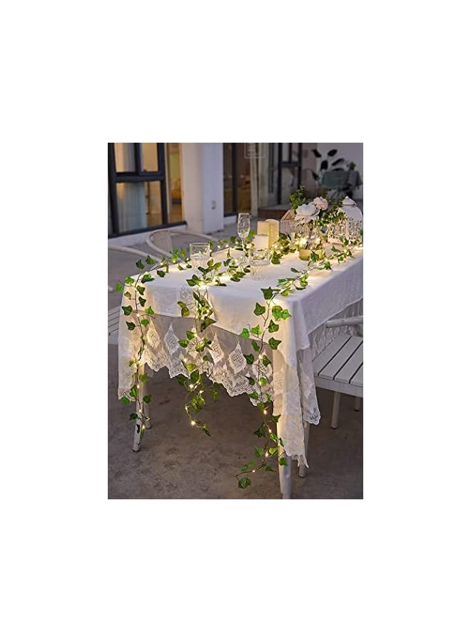 The Bros Rattan String Lights Outdoor 100 Led 32.8 FT Realistic Plants String Lights LED Decorative Lights Garland Vines with Lights for Bedroom/Home/Festival/ Wedding /Party Decoration (Battery powered)  - Image 5