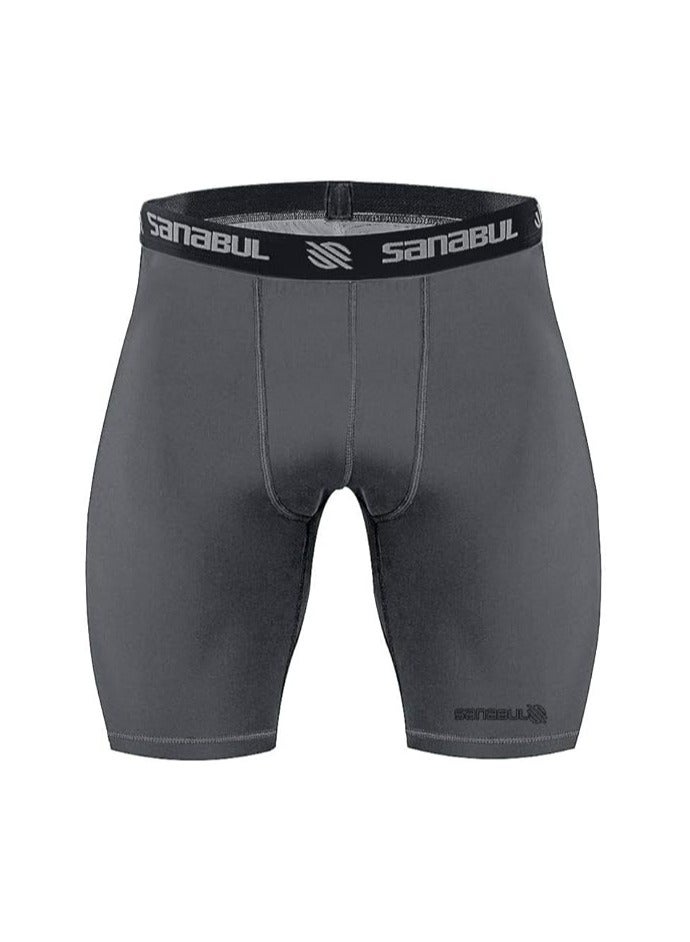 Sanabul  Menâ€™s Compression Shorts â€“ Medium Grey | Tailored Fit for Martial Arts, MMA & Boxing | Breathable, Athlete-Endorsed Performance Gear for Training & Recovery - Image 3