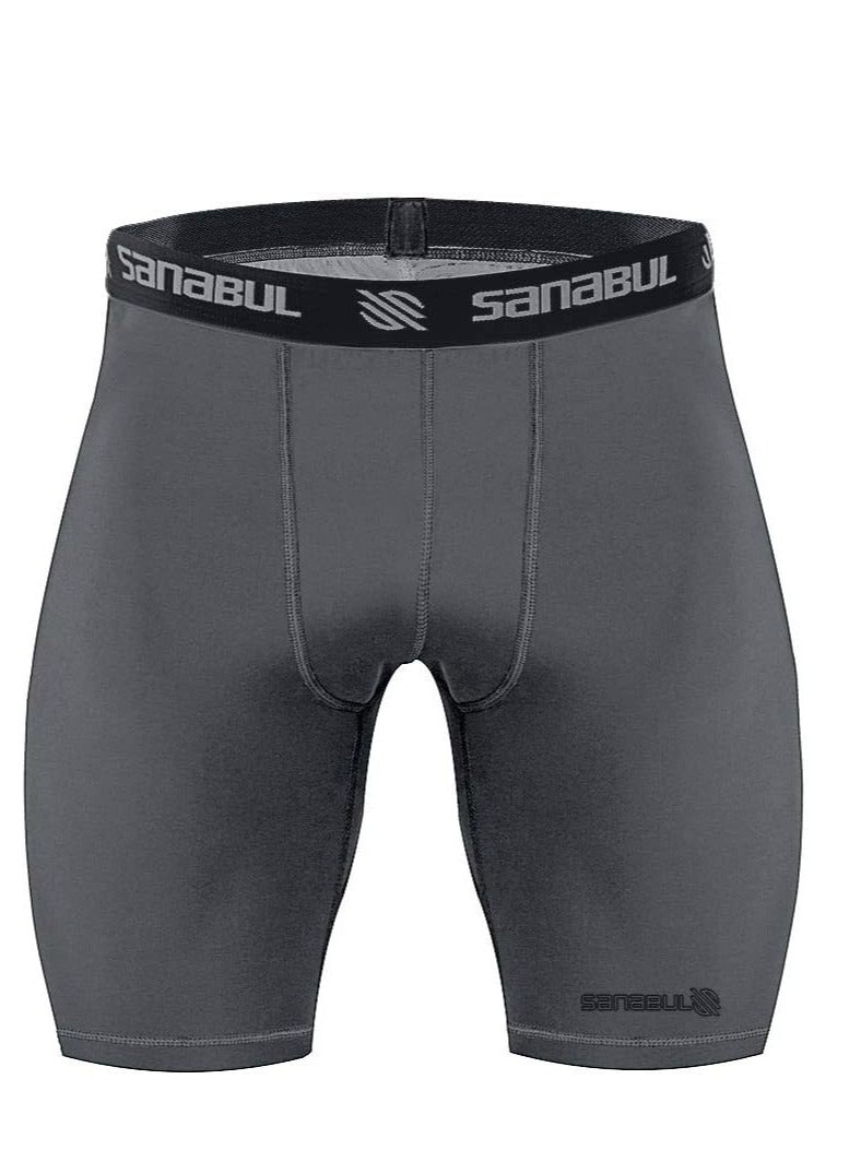 Sanabul  Menâ€™s Compression Shorts â€“ Medium Grey | Tailored Fit for Martial Arts, MMA & Boxing | Breathable, Athlete-Endorsed Performance Gear for Training & Recovery - Image 1
